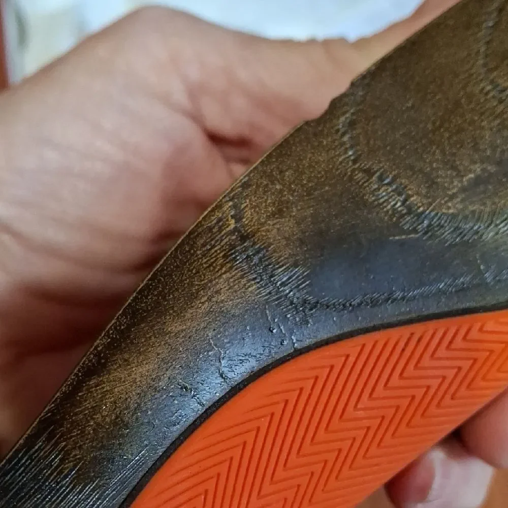 Salvatore Ferragamo Orange Slide Sandals